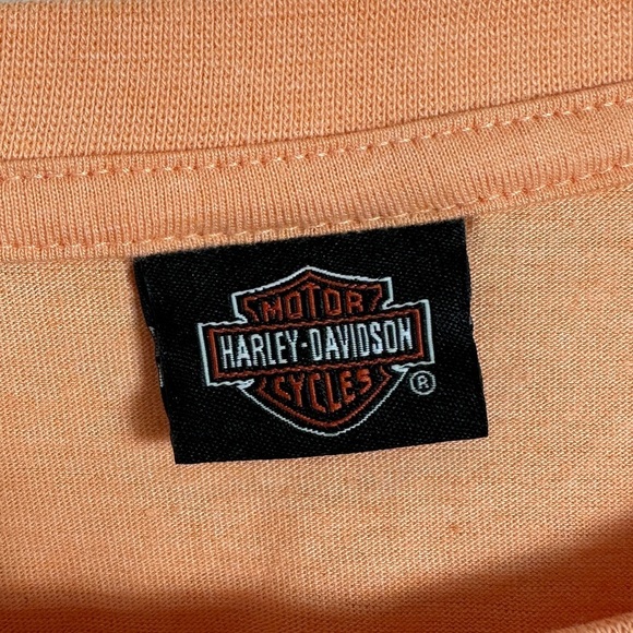 NEW Harley Davidson Orange T-Shirt Size Medium Crew Neck Short Sleeve Tee Top M‎ - Picture 2 of 10